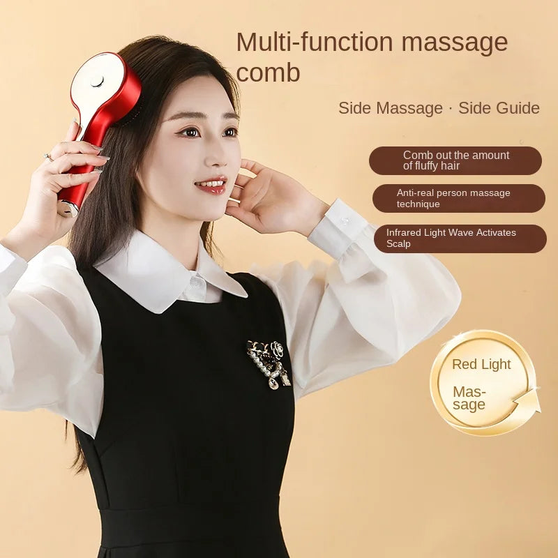 Electric Scalp Massager Quality Hair Care Head Massager with Red Light Applicator and Liquid Guide